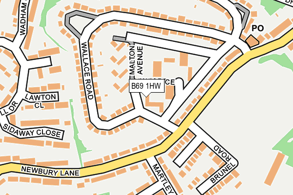 B69 1HW map - OS OpenMap – Local (Ordnance Survey)