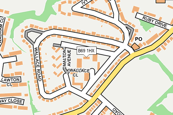 B69 1HX map - OS OpenMap – Local (Ordnance Survey)