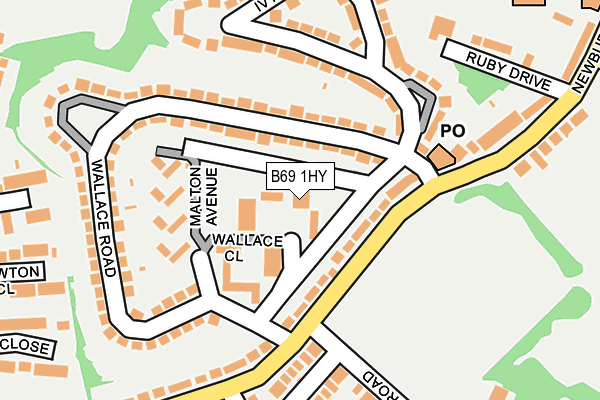 B69 1HY map - OS OpenMap – Local (Ordnance Survey)