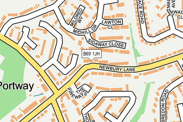 B69 1JH map - OS OpenMap – Local (Ordnance Survey)