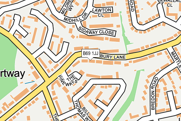 B69 1JJ map - OS OpenMap – Local (Ordnance Survey)