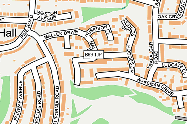 B69 1JP map - OS OpenMap – Local (Ordnance Survey)