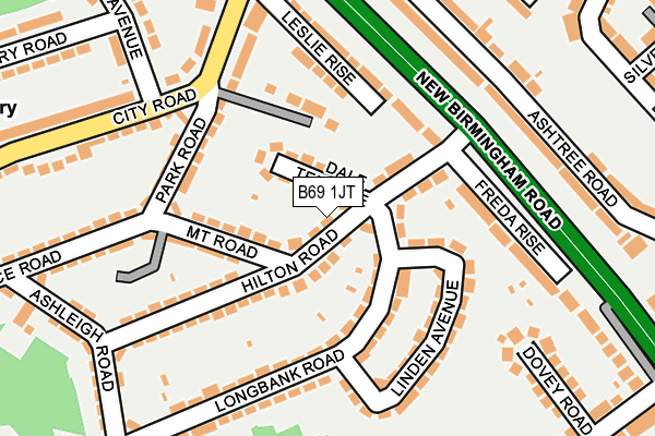 B69 1JT map - OS OpenMap – Local (Ordnance Survey)