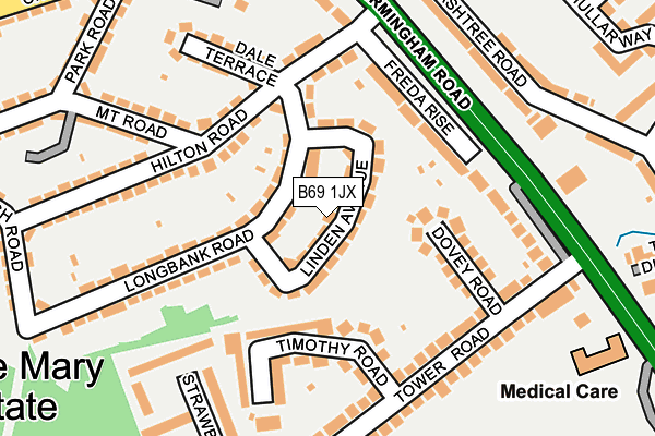 B69 1JX map - OS OpenMap – Local (Ordnance Survey)