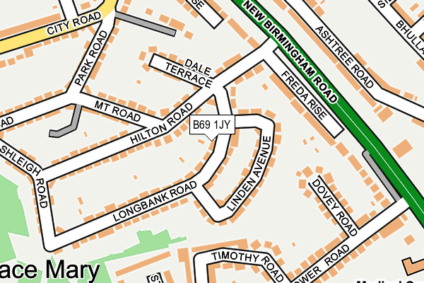 B69 1JY map - OS OpenMap – Local (Ordnance Survey)