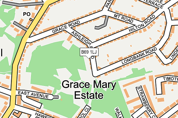 B69 1LJ map - OS OpenMap – Local (Ordnance Survey)