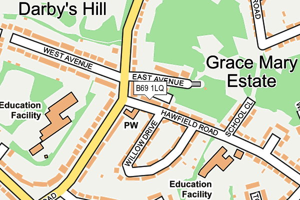 B69 1LQ map - OS OpenMap – Local (Ordnance Survey)