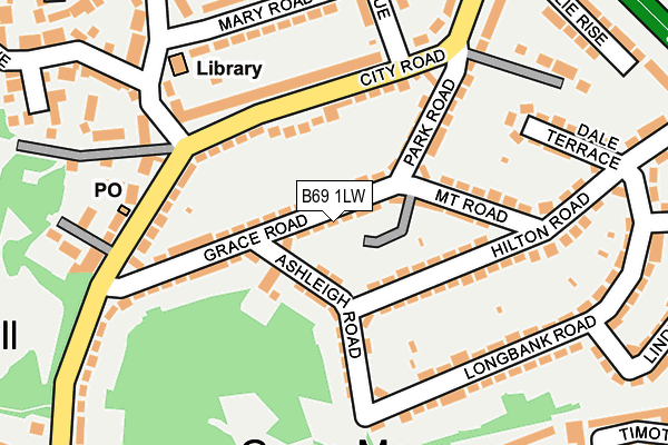 B69 1LW map - OS OpenMap – Local (Ordnance Survey)