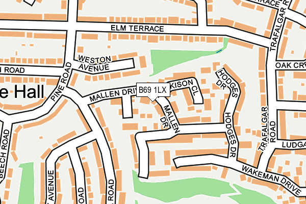 B69 1LX map - OS OpenMap – Local (Ordnance Survey)