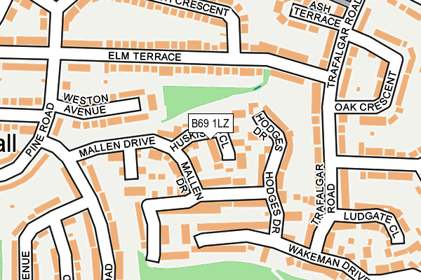 B69 1LZ map - OS OpenMap – Local (Ordnance Survey)