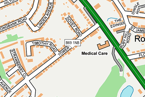 B69 1NB map - OS OpenMap – Local (Ordnance Survey)