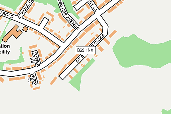 B69 1NX map - OS OpenMap – Local (Ordnance Survey)