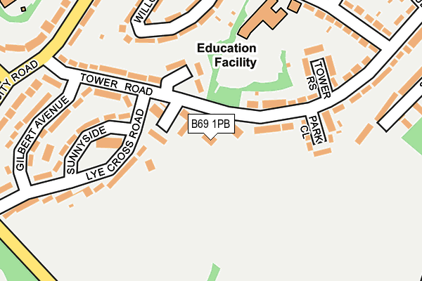 B69 1PB map - OS OpenMap – Local (Ordnance Survey)