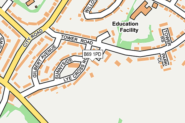 B69 1PD map - OS OpenMap – Local (Ordnance Survey)