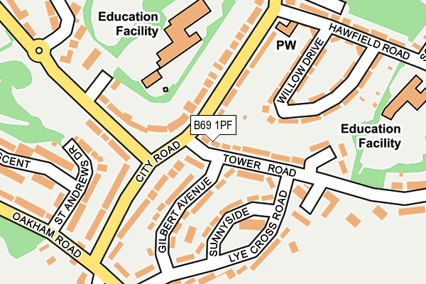 B69 1PF map - OS OpenMap – Local (Ordnance Survey)
