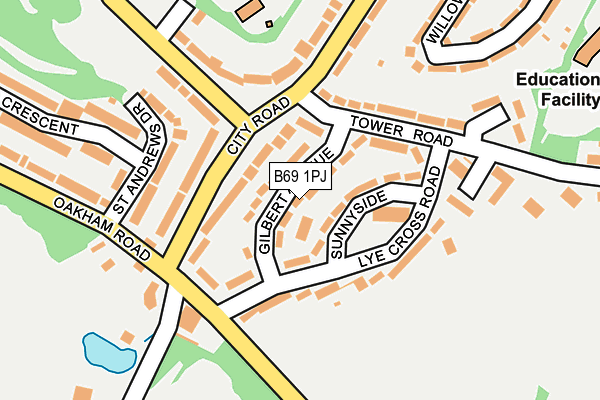 B69 1PJ map - OS OpenMap – Local (Ordnance Survey)