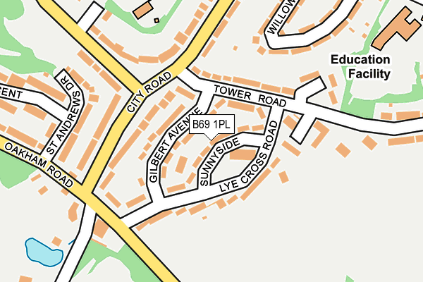 B69 1PL map - OS OpenMap – Local (Ordnance Survey)