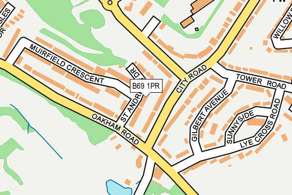 B69 1PR map - OS OpenMap – Local (Ordnance Survey)