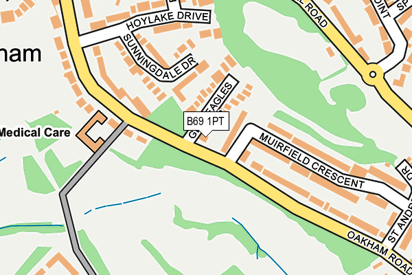 B69 1PT map - OS OpenMap – Local (Ordnance Survey)