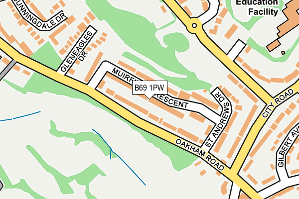 B69 1PW map - OS OpenMap – Local (Ordnance Survey)
