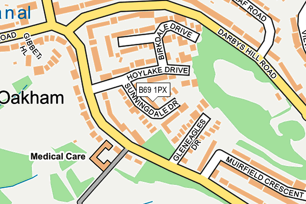 B69 1PX map - OS OpenMap – Local (Ordnance Survey)