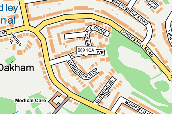B69 1QA map - OS OpenMap – Local (Ordnance Survey)