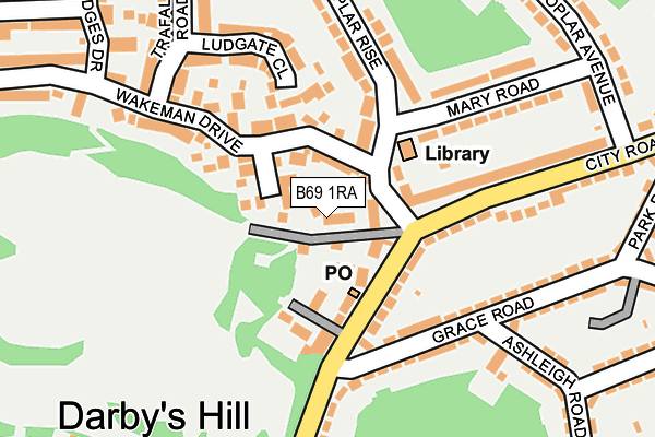 B69 1RA map - OS OpenMap – Local (Ordnance Survey)