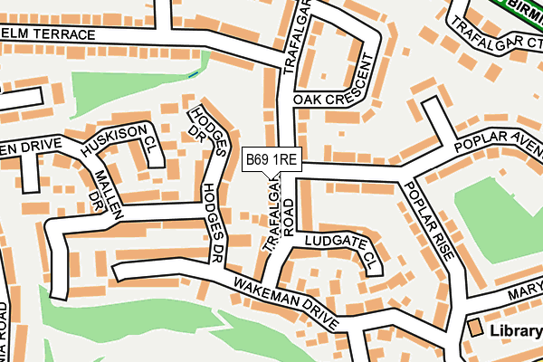 B69 1RE map - OS OpenMap – Local (Ordnance Survey)