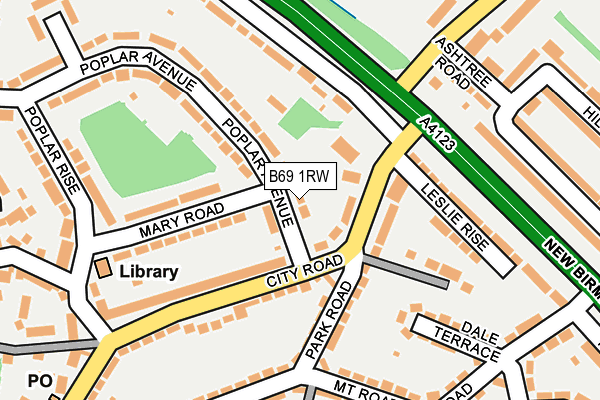 B69 1RW map - OS OpenMap – Local (Ordnance Survey)