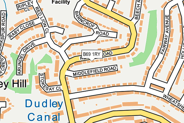 B69 1RY map - OS OpenMap – Local (Ordnance Survey)