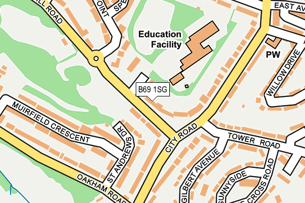 B69 1SG map - OS OpenMap – Local (Ordnance Survey)