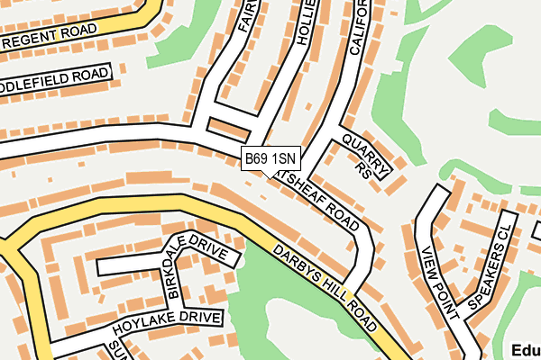 B69 1SN map - OS OpenMap – Local (Ordnance Survey)