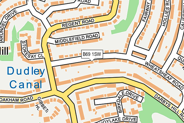 B69 1SW map - OS OpenMap – Local (Ordnance Survey)