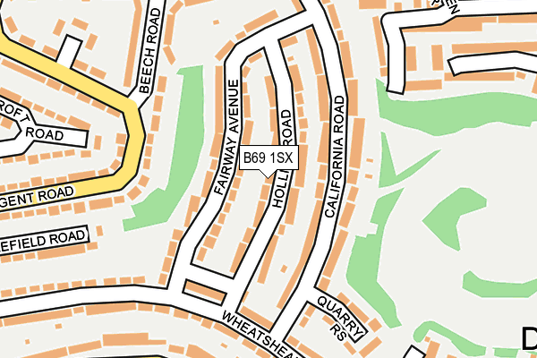 B69 1SX map - OS OpenMap – Local (Ordnance Survey)