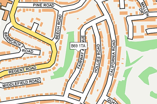 B69 1TA map - OS OpenMap – Local (Ordnance Survey)