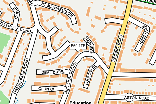 B69 1TF map - OS OpenMap – Local (Ordnance Survey)