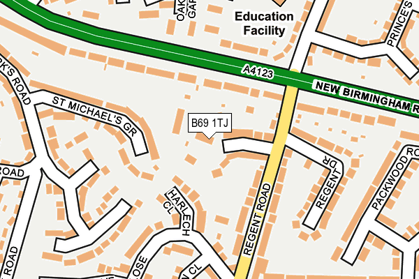 B69 1TJ map - OS OpenMap – Local (Ordnance Survey)
