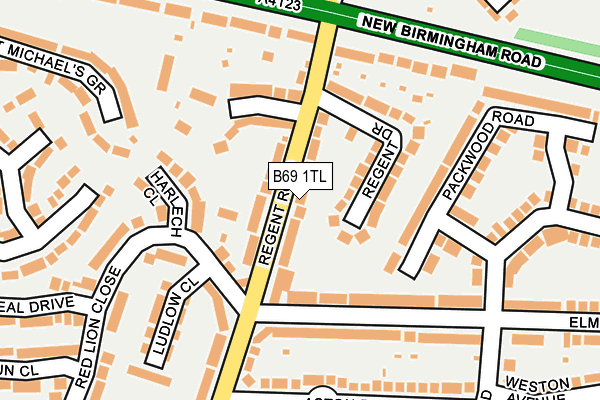 B69 1TL map - OS OpenMap – Local (Ordnance Survey)