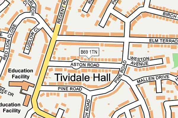 B69 1TN map - OS OpenMap – Local (Ordnance Survey)