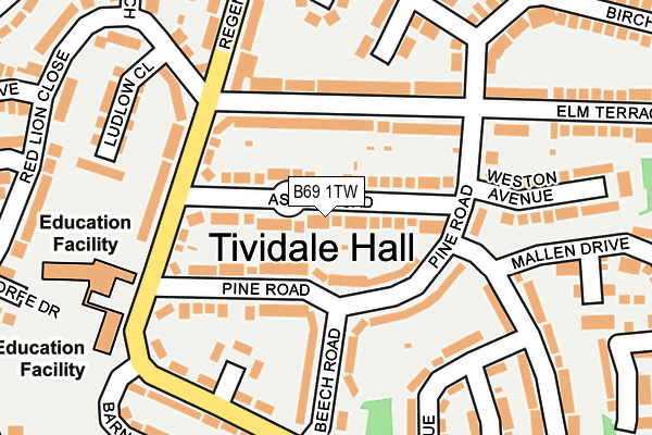 B69 1TW map - OS OpenMap – Local (Ordnance Survey)