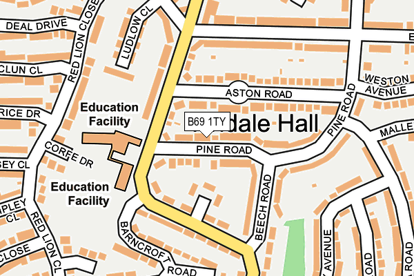 B69 1TY map - OS OpenMap – Local (Ordnance Survey)