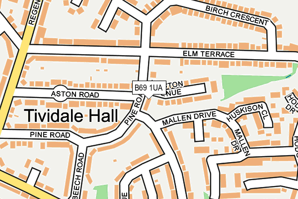 B69 1UA map - OS OpenMap – Local (Ordnance Survey)