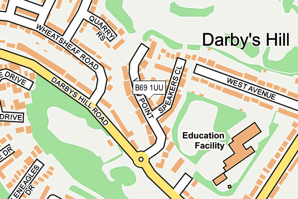 B69 1UU map - OS OpenMap – Local (Ordnance Survey)