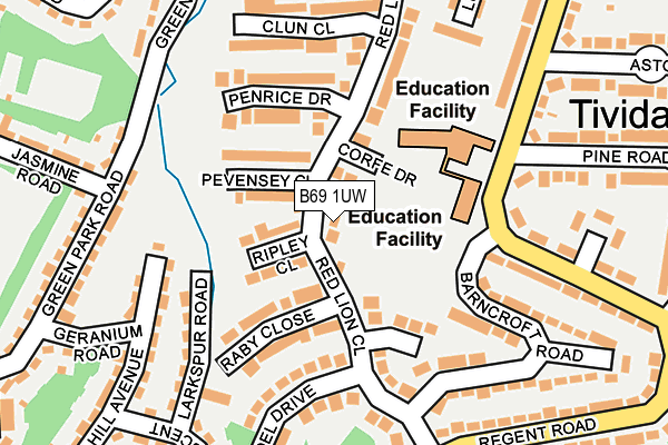 B69 1UW map - OS OpenMap – Local (Ordnance Survey)