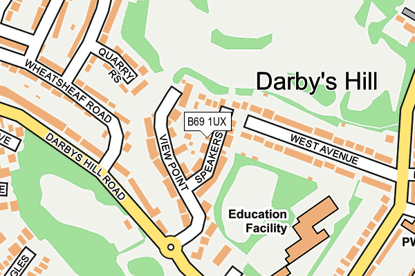 B69 1UX map - OS OpenMap – Local (Ordnance Survey)