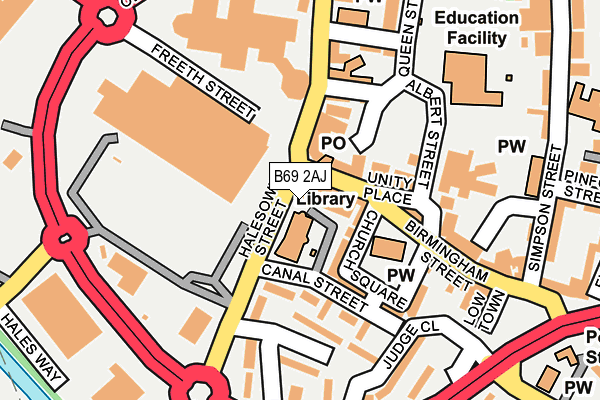 B69 2AJ map - OS OpenMap – Local (Ordnance Survey)