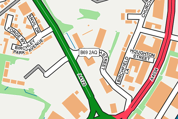 B69 2AQ map - OS OpenMap – Local (Ordnance Survey)