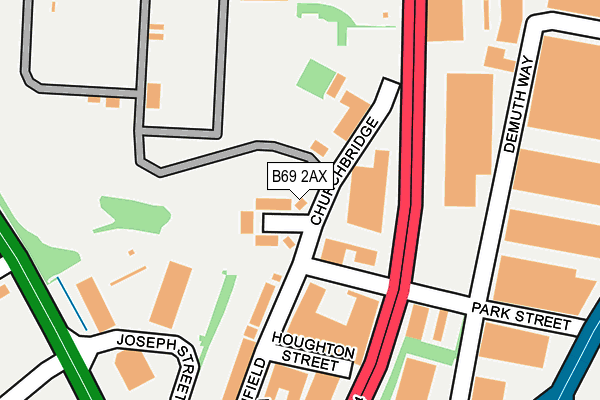 B69 2AX map - OS OpenMap – Local (Ordnance Survey)