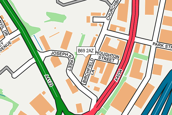 B69 2AZ map - OS OpenMap – Local (Ordnance Survey)