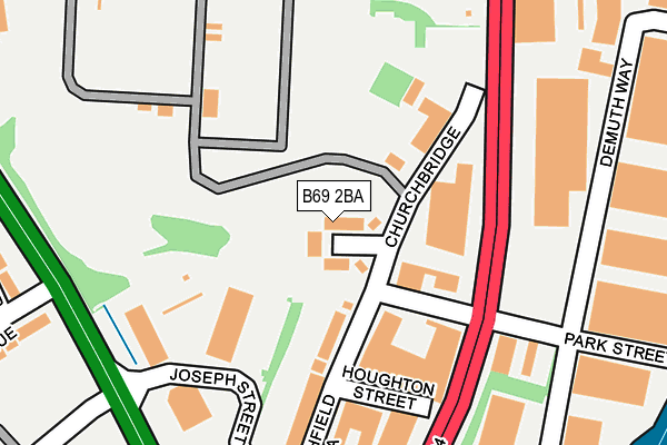 B69 2BA map - OS OpenMap – Local (Ordnance Survey)